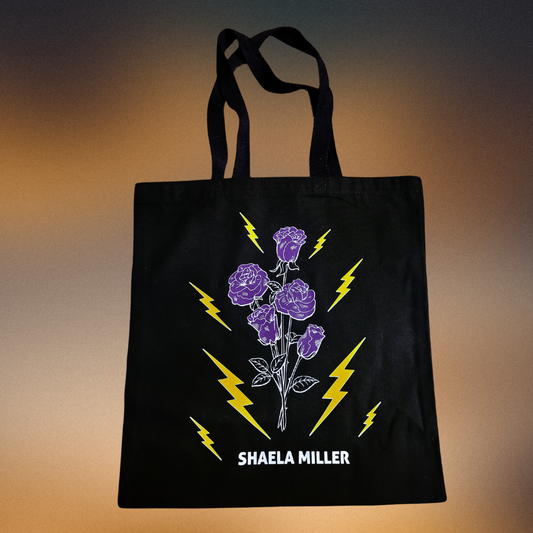 Purple Rose & Lightning Bolt Tote