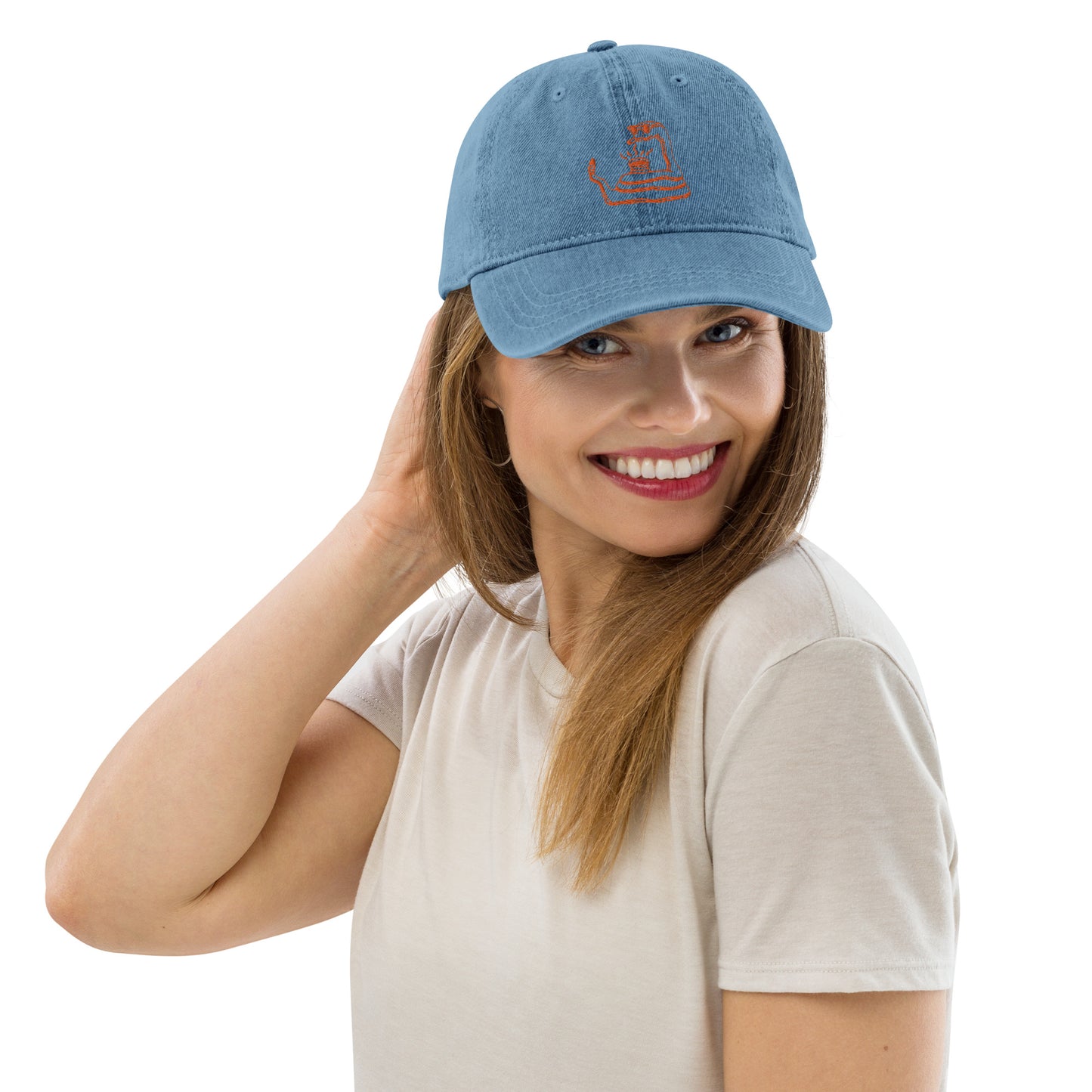 Embroidered Denim Hat