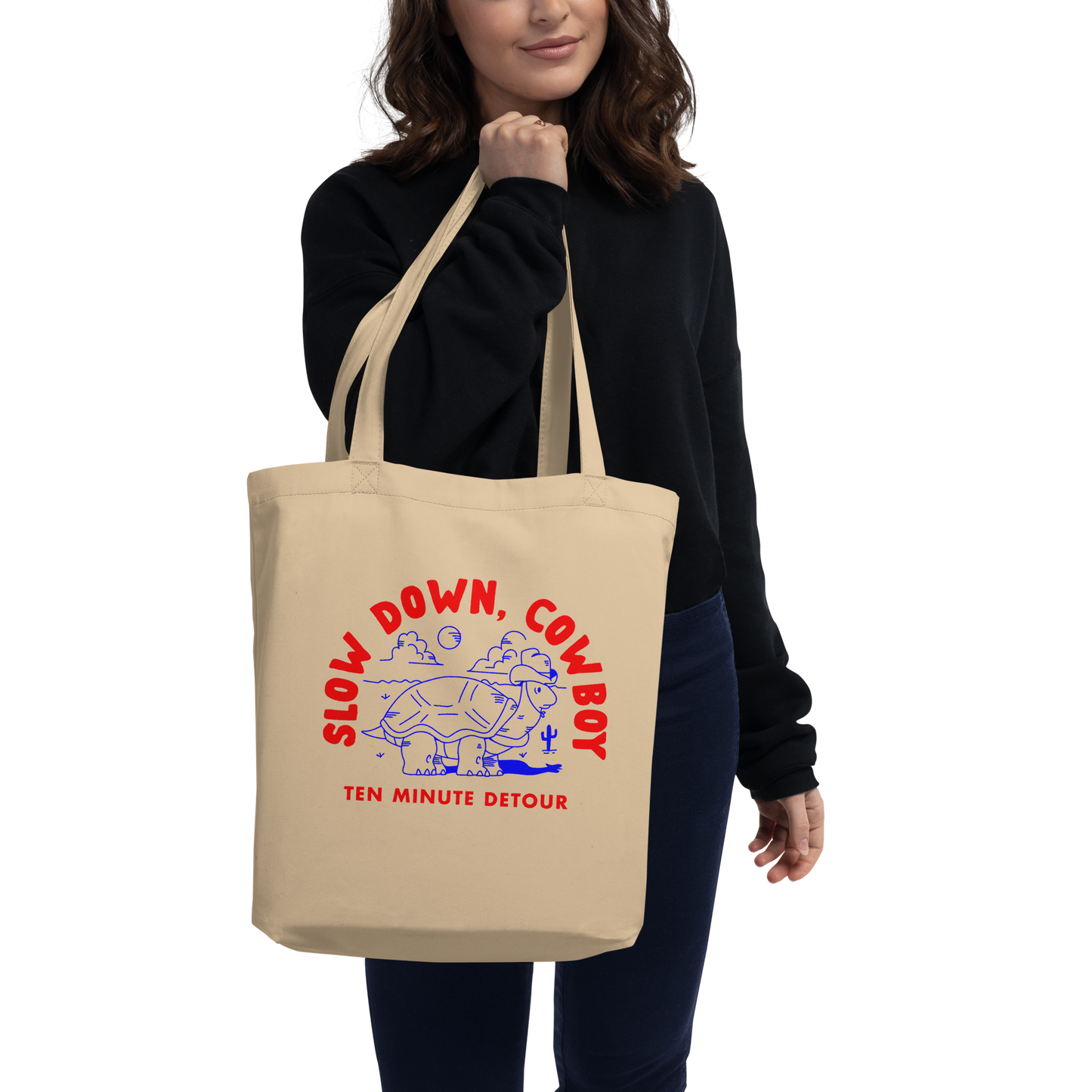 ‘Slow Down, Cowboy’ Tote Bag