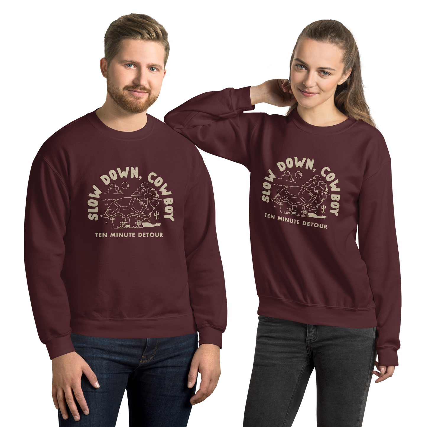 ‘Slow Down, Cowboy’ Crewneck Sweatshirt