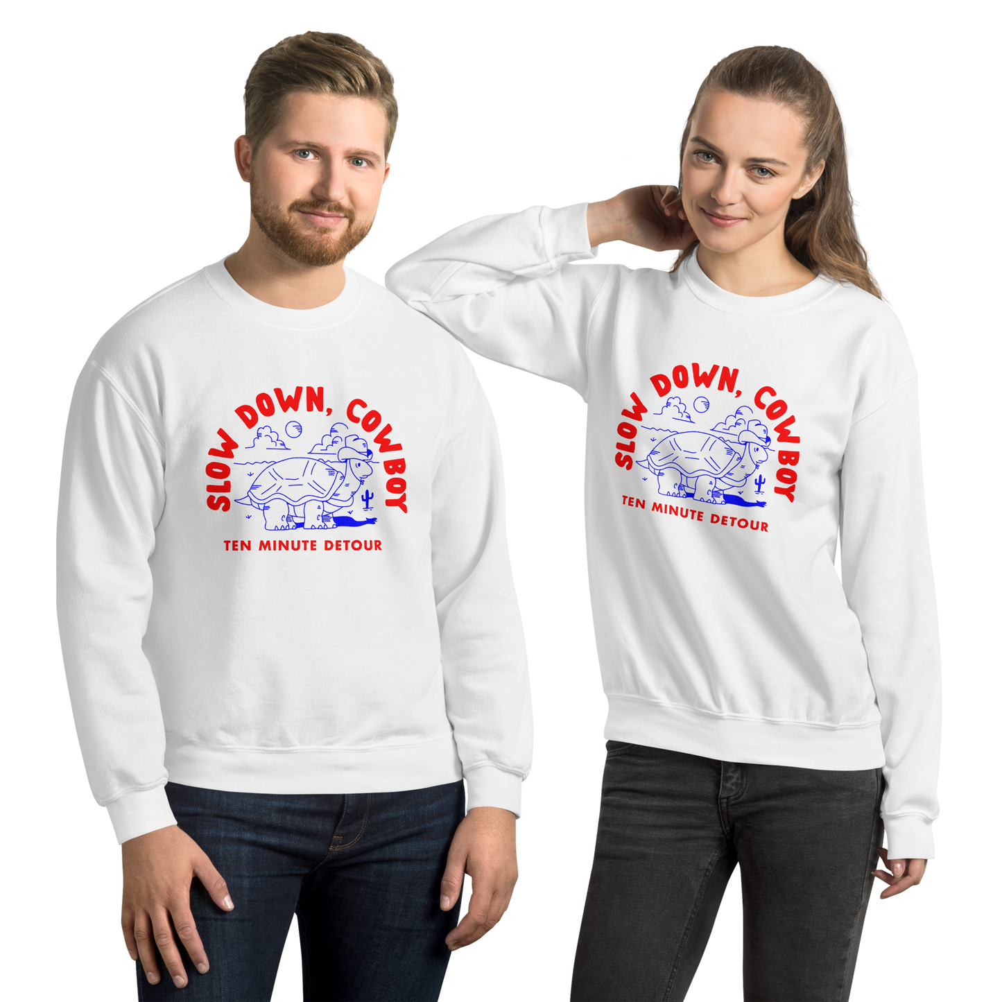 ‘Slow Down, Cowboy’ Crewneck Sweatshirt