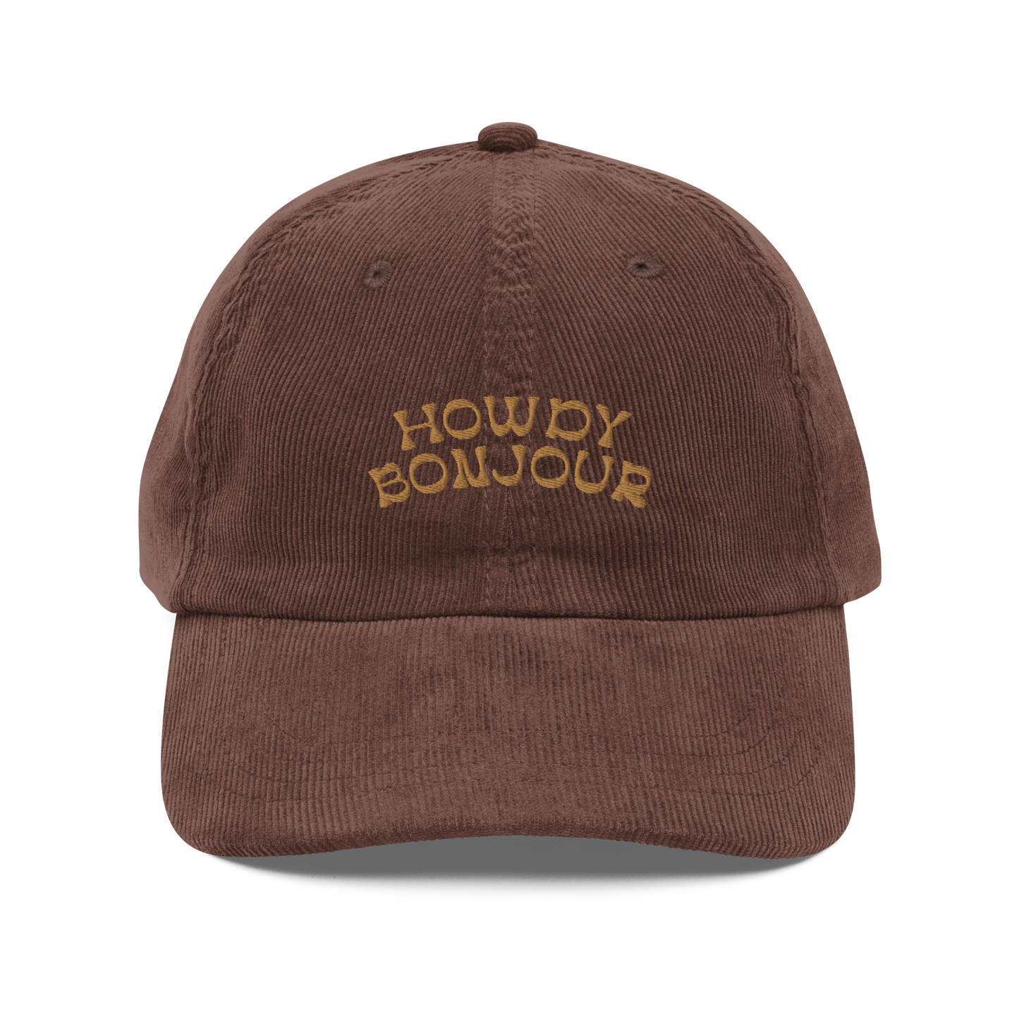 'Howdy Bonjour’ Corduroy Hat